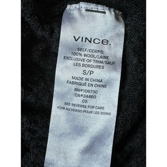 VINCE Sweater/shirt, 100% wool, lightweight, 1/4 button down, scrunched/smocked - Picture 6 of 7